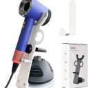 Hair Dryer Holder Stand for Dyson Hair Dryer, Upgraded Dyson Hair Dryer Holder Dyson Hair Dryer Stand White to Store 5 Dyson Hair Dryer Attachments with Cable Hook