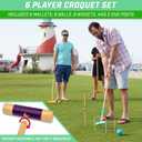 GoSports Six Player Croquet Set - Choose Deluxe (35") or Standard (28") - Modern Wood Design