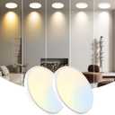 WKONCLDY 7.5Inch LED Ceiling Lights, 5 Colors Selectable (3000K/3500K/4500K/5000K/6000K) Flush Mount Ceiling Lights, Ultra Thin LED Lights Fixtures 0.87Inch for Dinning Room (White)