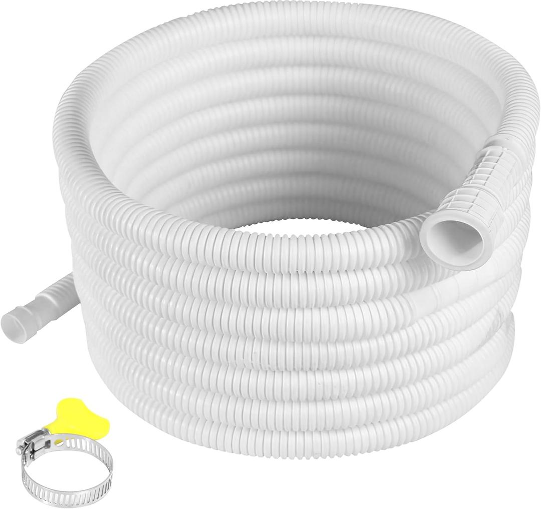 16.5FT Portable Dehumidifier DrainHose - Cuttable Rubber Adapter & Clamp, Flexible Universal AC Replacement Hose Kit