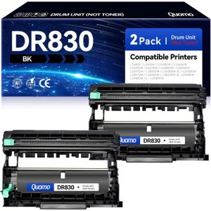 DR830 Drum 2 Pack Replacement for Brother DR830 TN830 TN830XL Drum Unit Compatible with DCP-L2640DW HL-L2460DW XL HL-L2405W HL-L2480DW MFC-L2760DW MFC-L2820DW MFC-L2807DW HL-L2400D HL-L2865DW Printer