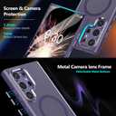 MATEPROX Magnetic Design for Samsung Galaxy S24 Ultra Case, Stylish Slim an-ti Yellow Translucent Matte Protective Cases with Screen Protector for S 24 Ultra 6.8'' 2024-Purple