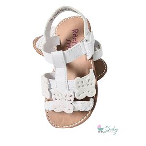 RACHEL GIRLS SANDALS, WHITE PEARL – BUTTERFLY, Size 6M