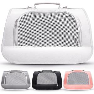 Small Pet Carrier for Cats, Rabbits, Guinea Pigs  Airline Approved Soft-Sided Travel Bag, Lightweight Dog Carrier, Ventilated & Foldable (Up to 10 lbs, Beige)