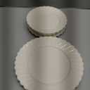 YOUBET 100PCS Clear Scalloped Plastic Plates - Heavy Duty Clear Disposable Plates, Fancy Hard Scalloped Plates Include 50 Dinner Plate, 50 Dessert Plate, for Wedding & Party