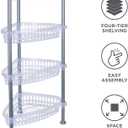 Kitchen Details Basket Shelf | 4 Tier | Corner Basket | Great For Kitchen | Bathroom | Pantry | Bedroom | Closet | Home Organization | Clear 14.76"x 11"x 31.5"
