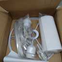 2 Pack Plug in Pendant Light, Hanging Light with 15Ft Clear Cord, On/Off Switch, White Fabric Lamp Shade, Hanging Light Fixture for Bedroom, Kitchen,