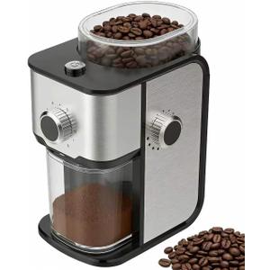 Ollygrin Flat Burr Coffee Grinder Electric, Adjustable Coffee Grinder for Home Use, Compact Coffee Beans Grinder with 14 Grind Settings, 2-12 Cups for Home & Office