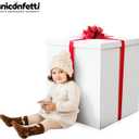 Giant Gift Box White 24x24x24in JUMBO Extra Large Cardboard Decorative Box with Lid for Birthday Surprise, Pregnancy Announcement, Gender Reveal, Valentine's Day, Chinese New Year & Other Celebrations