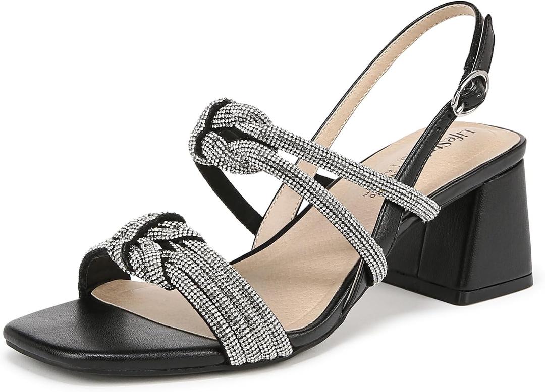 LifeStride Womens Celeste Heeled Sandal Black 8 W
