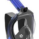 HD Full Face Snorkel Mask, Snorkeling Gear for Adults with 180 Anti-Fog HD View and Detachable Camera Mount, Anti-Leak Snorkel Mask Adult Youth (Large-X-Large, Transparent Blue)