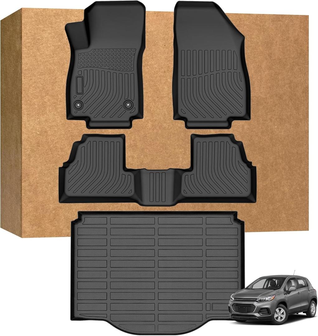 Floor Mats for Chevy Trax 2014-2023 and for Buick Encore (Not for Encore GX) 2013-2023, TPE Waterproof Non-Slip All Weather Protection Custom, Floor Mats & Cargo Liner