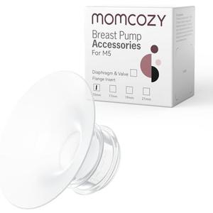Momcozy Flange Insert 15mm Compatible with Momcozy M5. Original M5 Breast Pump Replacement Accessories, 1PC (15mm) (Transparent)