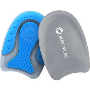 Premium Gel Heel Pads for Shoes, 2 Pack, FSA HSA Eligible, for Plantar Fasciitis, Bone Spurs, Pain Relief Protectors of Sore or Bruised Feet, Foot Relief Support Comfort Cushion Insoles for Women/Men (Size M (Women's 4.5-9.5 | Men's 6-8.5), 1 Pair Sky Blue)