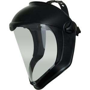 Honeywell Uvex Bionic Face Shield with Clear Polycarbonate Visor and Anti-Fog/Hard Coat (S8510), 1 Count (Black)