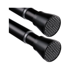 2 Pack Black Tension Curtain Rod 30 to 64 Inch,Adjustable Curtain Rod,Shower Tension Curtain Rod No Drilling,7/8" Spring Curtain Rods for Windows Closet Doorway Door