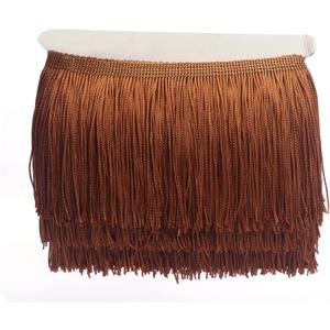 YYCRAFT 10 Yards 6 Inch Wide Tassel Curtain Fringe Trim by The Yard for DIY Sewing Crafts Clothing Curtains Decoration-Brown