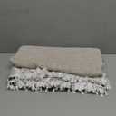 Deep Dream Tablecloths for Rectangle Tables, Cotton Linen Table Cloth, Waterproof Wrinkle Free Farmhouse Table Cloth with Tassels for Kitchen Dining Party for Rectangle Tables, 55''x120'',10-12 Seats (Beige, Double Stripe)