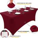 Smiry 2 Pack Spandex Table Cloth 8FT, Elastic Fitted Stretch Tablecloths, Washable and Wrinkle Free Rectangular Patio Table Cover for Outdoor, Wedding, Banquet & Parties (Wine Red, 96Lx30Wx30H Inch)