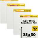Post-it Super Sticky Easel Pad, 25 in x 30 in, White, 30 Sheets/Pad, 4 Pads/Pack, Great for Virtual Teachers and Students (559 VAD 4PK)