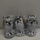 3-Pack Owl Decoys for Bird Deterrent - Weatherproof Bird Repellent Devices for Outdoor Use - Plastic Owls to Scare Birds Away and Control Garden Pests