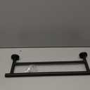 JQK Black Double Towel Bar, 19 Inch 304 Stainless Steel Thicken 0.8mm Towel Rack Bathroom, Towel Holder Matte Black Wall Mount, Useable Length 16 Inch, TB100L16-PB