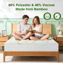 Mattress Pad King Size, Cooling Pillow Top Mattress Topper, Ultra Soft Viscose Made from Bamboo, Breathable for Hot Sleepers, Deep Pocket 8"-20", Green