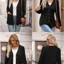 ULTRANICE Women's Cardigan Sweaters Lightweight Long Sleeve Open Front Knitted Button Down Cardigans Tops with Pockets (Medium, Black)