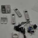 Panasonic Cordless Phone with Answering Machine, Link2Cell Bluetooth, Voice Assistant and Advanced Call Blocking, Expandable System with 3 Handsets - KX-TGD863W (White)