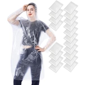 SmileLucky 100 Pack Disposable Rain Ponchos with Hood for Adults, Family Pack Raincoats Bulk for Women and Men