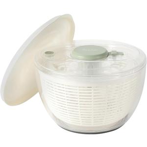 Sur La Table Kitchen Essential 6.3 Qt Salad Spinner, Fruit Wahser, Fruit Washing Bowl with Strainer, Vegertable Cleaner, Salad Cleaner, Lettuce Washer - Juniper Green