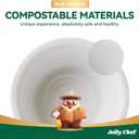 JOLLY CHEF Compostable Disposable Paper Bowl [16 oz] Heavy Duty Soup Containers [150 Pack] Biodegradable Bagasse Hot Cold Food Eco-Friendly Sugarcane Microwavable Bowls for Salad Milk Thanksgiving Day