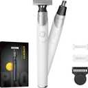 Xpert T Styling Electric Shavers for Face, Beard Trimmer & Body Groomer Kit, Fast Charging Razor with 0.4-9mm Adjustable Comb 2 Body Guards, Portable for Travel Wet/Dry Use Type-C Cordless, White