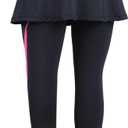 ANIVIVO Women Tennis Skirted Leggings with Pockets, Capris Yoga Leggings with Skirts&Tennis Pickleball Clothing, L
