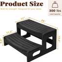 Wood Hot Tub Steps, Non-Slip 2-Step Outdoor Spa Stairs, 25"x13.2", Black
Heavy Duty Pool Ladder, Multi Purpose 2-Step Hot Tub Stairs for Spa, Pool, Patio, Camper, RV, Deck, Porch, Outdoor & Indoor