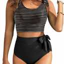 Two Piece High Waisted Swimsuits - Women Tummy Control Bikini Modest Bathing Suit 2PC 2025