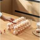 Egg Holder for Fridge,Stackable 1-4 Tiers Container,Auto Rolling Fridge Organizer for Refrigerator,Space-Saving Dispenser Holder,Refrigerator Egg Rack Transparent (2 Packs)