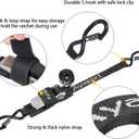 Ayaport Boat Tie Down Straps to Trailer (Stainless Steel Ratchet) 5 Feet, 2400lbs Break Strength Heavy Duty Ratchet Boat Straps, Boat Transom Straps Boat Trailer Accessories for Boating Safety, Black