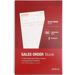 Juvale Invoice Book, 2 Part Carbonless Red, 50 Sets