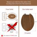 Elongated Toilet Seat Molded Wood Toilet Seat with Quietly Close and Quick Release Hinges, Easy to Install also Easy to Clean by Angol Shiold (Elongated, Walnut)