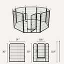 Amazon Basics Dog Playpen, 8 Panels Metal Fence with Door, Foldable for Indoor and Outdoor Use, Suitable for Small to Medium Sized Dogs, 30 Inch Height, Black