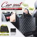 Car Purse Holder - Durable Leather Seat Back Organizer, Front Seat Storage Barrier, Pet & Kids Driver Storage Netting Pouch
