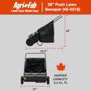 Agri-Fab 45-0218 " 26" Push Behind Lawn Sweeper, 7 cu. ft Hopper Bag Capacity; Leaf & Grass Catcher, with Adjustable Brush Height