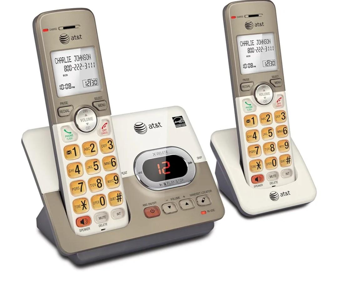 AT&T EL52213 2-Handset Cordless Phone with Answering System & Extra-large Backlit Keys