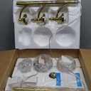 Gold Floor Lamp, Dimmable Tree Floor Lamps for Living Room Brass Tall Standing Lamp with 3 Rotatable Lights Glass Shade 66.5'' Modern Corner Lamp for Bedroom Office(3LED Bulbs Included)