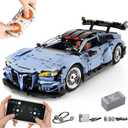 Remote Control Car Building Kit, 1/10 Scale M4 Supercar with Lights Motors Rechargeable Battery, Compatible with Technic Cars for Adults, STEM Gift for Boys Age 6 8 10 12 14+(2280 Pcs)