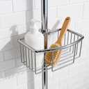 Shower Pole Caddy for Shower-6 Size Riser Ring NO Drilling Tension Shower Caddy Basket for Bathroom-SUS 304 Chrome Shower Caddy Pole with Luxury Standard