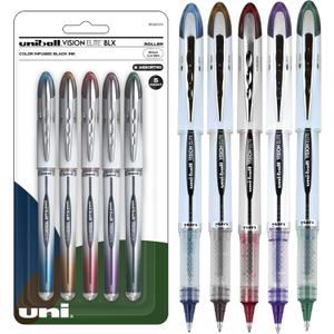 Uni-Ball 1832404 VISION ELITE BLX Series Rollerball Pen .8 mm Assorted 5/ST
