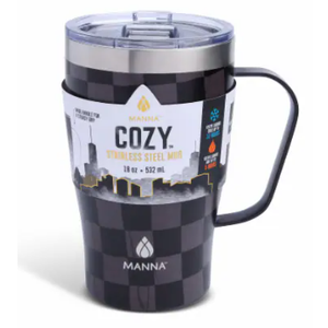 Manna™ Cozy™ Stainless Steel Mug - Black Checkers