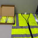 2 Pack Reflective Safety Vest for Men and Women, High Visibility Vest with 5 Pockets and Zipper Front M